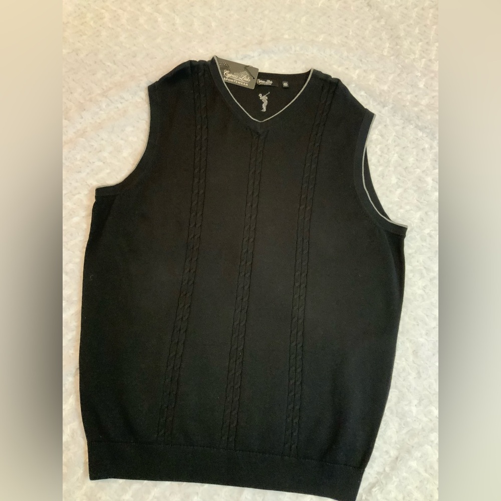 Cypress Links Sweater Golfer Sports Wear Black With Gray Trim Men’s 2XT - NWT